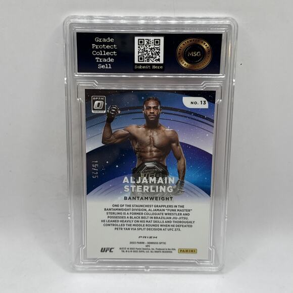 2022 Panini Donruss Optic Aljamain Sterling Stargazing /25 Pink SP Graded 10 Gem - Picture 2 of 3